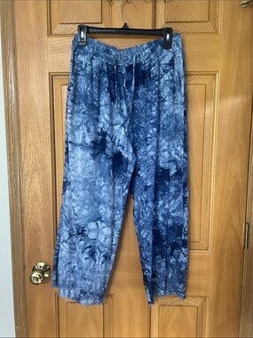 Royalty For Me Navy Blue Tie-Dye Wide Leg Pants